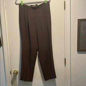 Emporio Armani Made in Italy Brown Dress Pants Hidden Button Down Trousers